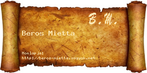 Beros Mietta névjegykártya